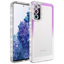 Samsung Galaxy S20 FE Uyumlu Kılıf Simli ve Renk Geçiş Tasarımlı Lens Korumalı Zore Park Kapak