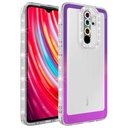 Xiaomi Redmi Note 8 Pro Uyumlu Kılıf Simli ve Renk Geçiş Tasarımlı Lens Korumalı Zore Park Kapak