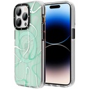 Apple iPhone 14 Pro Uyumlu Kılıf M-safe Şarj Özellikli Youngkit Water-Ink Serisi Kapak