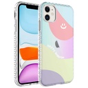 Apple iPhone 11 Uyumlu Kılıf Airbag Kenarlı Renkli Desenli Silikon Zore Elegans Kapak
