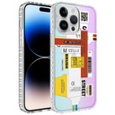 Apple iPhone 14 Pro Uyumlu Kılıf Airbag Kenarlı Renkli Desenli Silikon Zore Elegans Kapak
