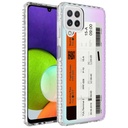 Samsung Galaxy A12 Uyumlu Kılıf Airbag Kenarlı Renkli Desenli Silikon Zore Elegans Kapak