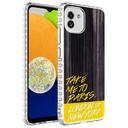 Samsung Galaxy A03 Uyumlu Kılıf Airbag Kenarlı Renkli Desenli Silikon Zore Elegans Kapak