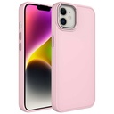 Apple iPhone 12 Uyumlu Kılıf Metal Çerçeve ve Buton Tasarımlı Silikon Zore Luna Kapak
