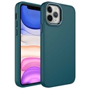 Apple iPhone 12 Pro Max Uyumlu Kılıf Metal Çerçeve ve Buton Tasarımlı Silikon Zore Luna Kapak