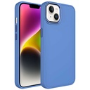Apple iPhone 14 Uyumlu Kılıf Metal Çerçeve ve Buton Tasarımlı Silikon Zore Luna Kapak