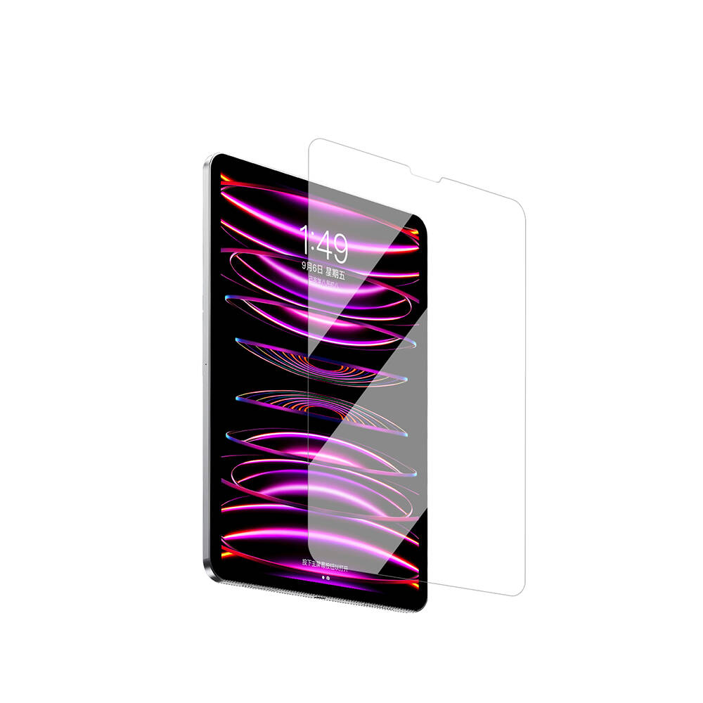 Apple iPad Pro 12.9 2018 (3.Nesil) Uyumlu Wiwu Wi-GQ002 iVista 5 Katmanlı Temperli Cam Ekran Koruyucu + Kolay Uygulama Aparatı