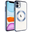 Apple iPhone 11 Uyumlu Kılıf Wireless Şarj Özellikli Sert PC Zore Riksos M-safe Kapak