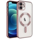Apple iPhone 12 Uyumlu Kılıf Kamera Korumalı M-safe Wireless Şarj Özellikli Zore Demre Kapak