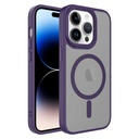 Apple iPhone 14 Pro Uyumlu Kılıf Mat Arka Yüzey Wireless Şarj Özellikli Zore Flet M-safe Kapak