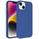 Apple iPhone 14 Plus Uyumlu Kılıf M-safe Wireless Şarj Özellikli Pastel Renk Silikon Zore Plas Kapak