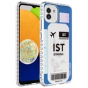 Samsung Galaxy A04 Uyumlu Kılıf Airbag Kenarlı Renkli Desenli Silikon Zore Elegans Kapak