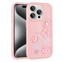 Apple iPhone 15 Pro Uyumlu Kılıf Kabartma Figürlü Parlak Zore Toys Silikon Kapak
