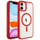 Apple iPhone 11 Uyumlu Kılıf Wireless Şarj Özellikli Zore Krom M-safe Silikon Kapak