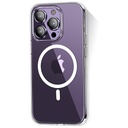 Apple iPhone 14 Pro Max Uyumlu Kılıf M-safe Şarj Özellikli Transparan Sert PC Wlons Pita Kapak