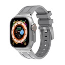 Apple Watch 7 45mm Uyumlu Kordon Silikon Metal Tokalı Soft Yüzey Zore KRD-89 Kayış