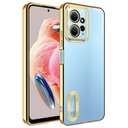 Xiaomi Redmi Note 12 4G Uyumlu Kılıf Kamera Korumalı Logo Gösteren Zore Omega Kapak