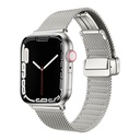 Apple Watch 7 45mm Uyumlu Kordon Hasır Metal Mıknatıs Tokalı Zore KRD-85 Kayış