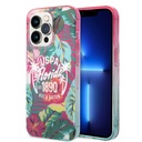 Apple iPhone 14 Pro Uyumlu Kılıf U.S. POLO ASSN. Renkli Yaprak Baskılı Dizayn Kapak
