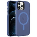 Apple iPhone 12 Pro Max Uyumlu Kılıf Zore M-safe Şarj Özellikli Buzlu Transparan C-Pro Sert Kapak