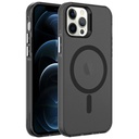 Apple iPhone 12 Pro Uyumlu Kılıf Zore M-safe Şarj Özellikli Buzlu Transparan C-Pro Sert Kapak