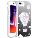 Apple iPhone SE 2022 Uyumlu Kılıf Desenli Zore Silver Sert Kapak