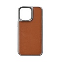 Apple iPhone 13 Mini Uyumlu Kılıf Wiwu Genuine Leather Silver Calfskin Orjinal Deri Kapak