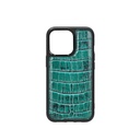Apple iPhone 13 Uyumlu Kılıf Wiwu Croco Pattern Calfskin Orjinal Deri Kapak