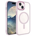 Apple iPhone 15 Uyumlu Kılıf Wireless Şarj Özellikli Zore Krom M-safe Silikon Kapak
