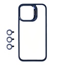 Apple iPhone 15 Pro Uyumlu Kılıf Kamera Lens Korumalı Standlı Zore Klon Lensli Kapak