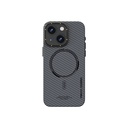 Apple iPhone 15 Plus Uyumlu Kılıf Recci Machinist Serisi M-safe Şarj Özellikli Magnetik Karbon Kapak