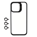 Apple iPhone 15 Pro Max Uyumlu Kılıf Kamera Lens Korumalı Standlı Zore Klon Lensli Kapak