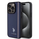 Apple iPhone 15 Pro Uyumlu Kılıf U.S. Polo Assn. Orjinal Lisanslı Üç Renk Şerit Tasarımlı Baskı Logolu Kapak