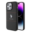 Apple iPhone 15 Pro Max Uyumlu Kılıf U.S. Polo Assn. Orjinal Lisanslı Deri Şeritli Logo Dizayn Kapak