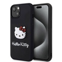 Apple iPhone 15 Uyumlu Kılıf Hello Kitty Orjinal Lisanslı Yazı ve İkonik Logolu 3D Rubber Kitty Head Kapak