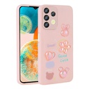 Samsung Galaxy A32 4G Uyumlu Kılıf Kabartma Figürlü Parlak Zore Toys Silikon Kapak