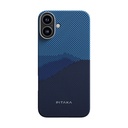 Apple iPhone 16 Uyumlu Kılıf M-safe Şarj Özellikli Aramid Fiber Pitaka Tactile Woven Starpeak Serisi Over The Horizon Kapak