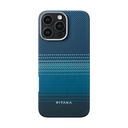 Apple iPhone 16 Pro Uyumlu Kılıf M-safe Şarj Özellikli Aramid Fiber Pitaka Tactile Woven Sunset-Moonrise Serisi Moonrise Kapak