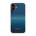 Apple iPhone 16 Plus Uyumlu Kılıf M-safe Şarj Özellikli Aramid Fiber Pitaka Tactile Woven Sunset-Moonrise Serisi Moonrise Kapak