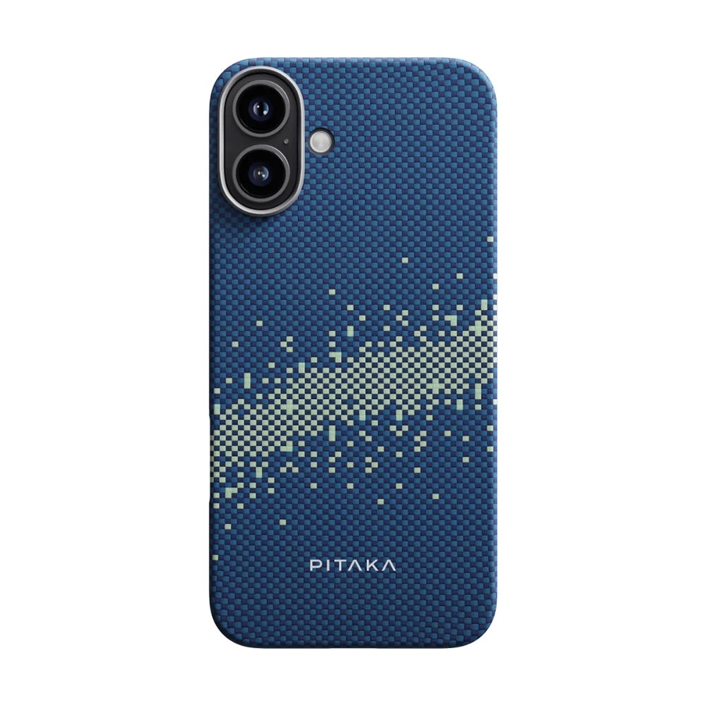Apple iPhone 16 Plus Uyumlu Kılıf M-safe Şarj Özellikli Aramid Fiber Pitaka Tactile Woven Starpeak Serisi Milky Way Galaxy Kapak