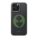 Apple iPhone 16 Pro Uyumlu Kılıf M-safe Şarj Özellikli Lumintex Teknolojili Fosforlu Aramid Fiber Pitaka Tactile Woven Aries Serisi Alien Kapak