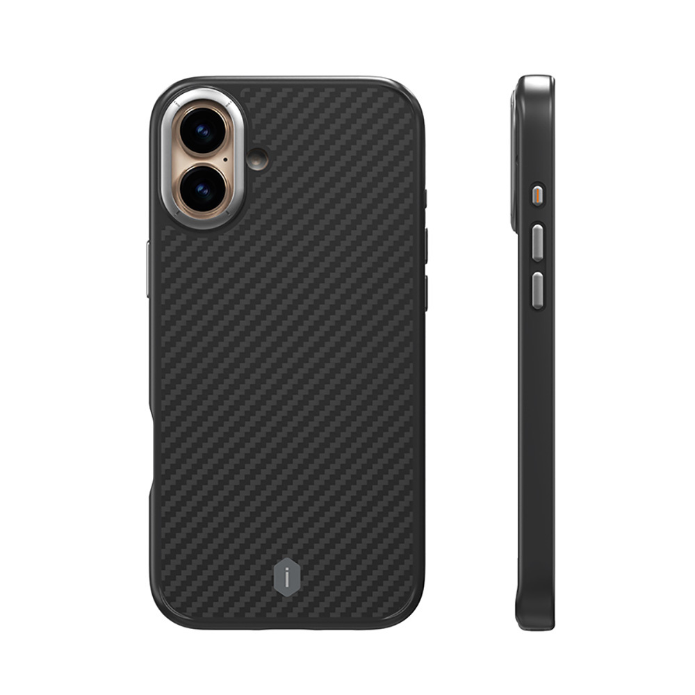 Apple iPhone 16 Uyumlu Kılıf Wiwu DCC-205 M-safe Şarj Özellikli Aramid Fiber Tasarım Kevlar Kapak