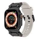 Apple Watch Ultra 49mm Uyumlu Zore KRD-101 Titanyum Metal Başlıklı Silikon Kordon