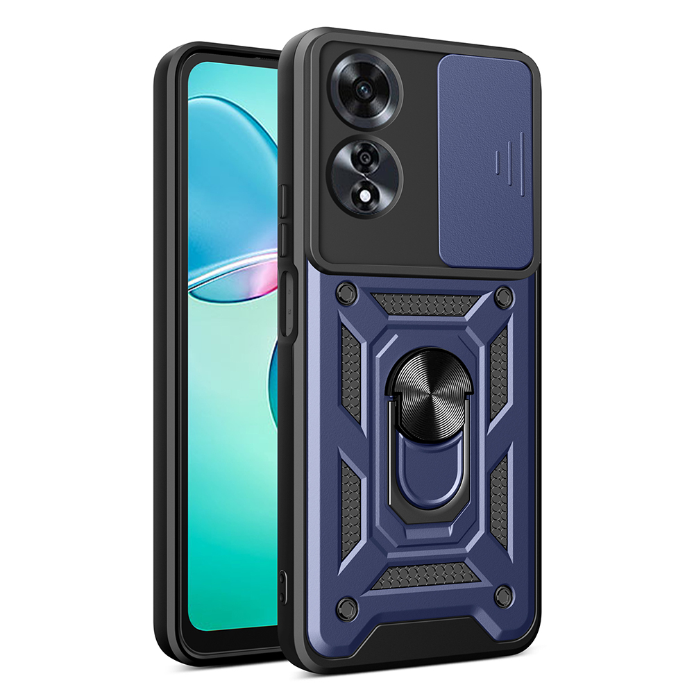Oppo A60 Uyumlu Kılıf Magnetik Standlı Kamera Korumalı Zore Sürgülü Vega Kapak