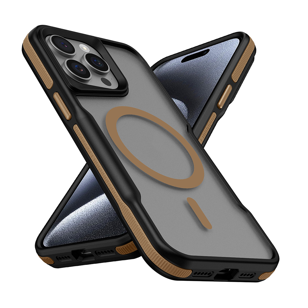 Apple iPhone 14 Pro Max Uyumlu Kılıf M-safe Şarj Özellikli Renkli Kenar Airbag Şeritli Zore Lamer Kapak