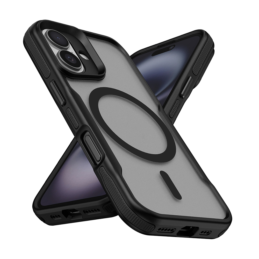 Apple iPhone 16 Uyumlu Kılıf M-safe Şarj Özellikli Renkli Kenar Airbag Şeritli Zore Lamer Kapak