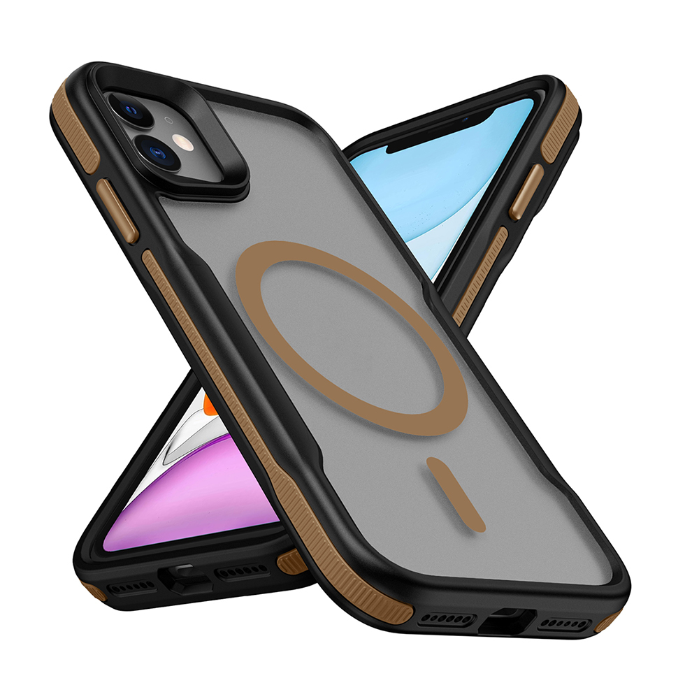 Apple iPhone 11 Uyumlu Kılıf M-safe Şarj Özellikli Renkli Kenar Airbag Şeritli Zore Lamer Kapak