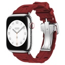 Apple Watch 7 45mm Uyumlu Kordon Silikon Sportif Görünümlü Yumaşak Esnek KRD-94 Kayış