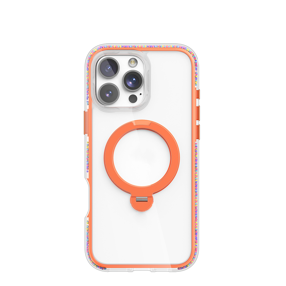 Apple iPhone 16 Pro Max Uyumlu Kılıf M-safe Şarj Özellikli Raptic AirJoy Serisi Boncuk Tasarımlı 360 Derece Dönebilen Standlı Kapak