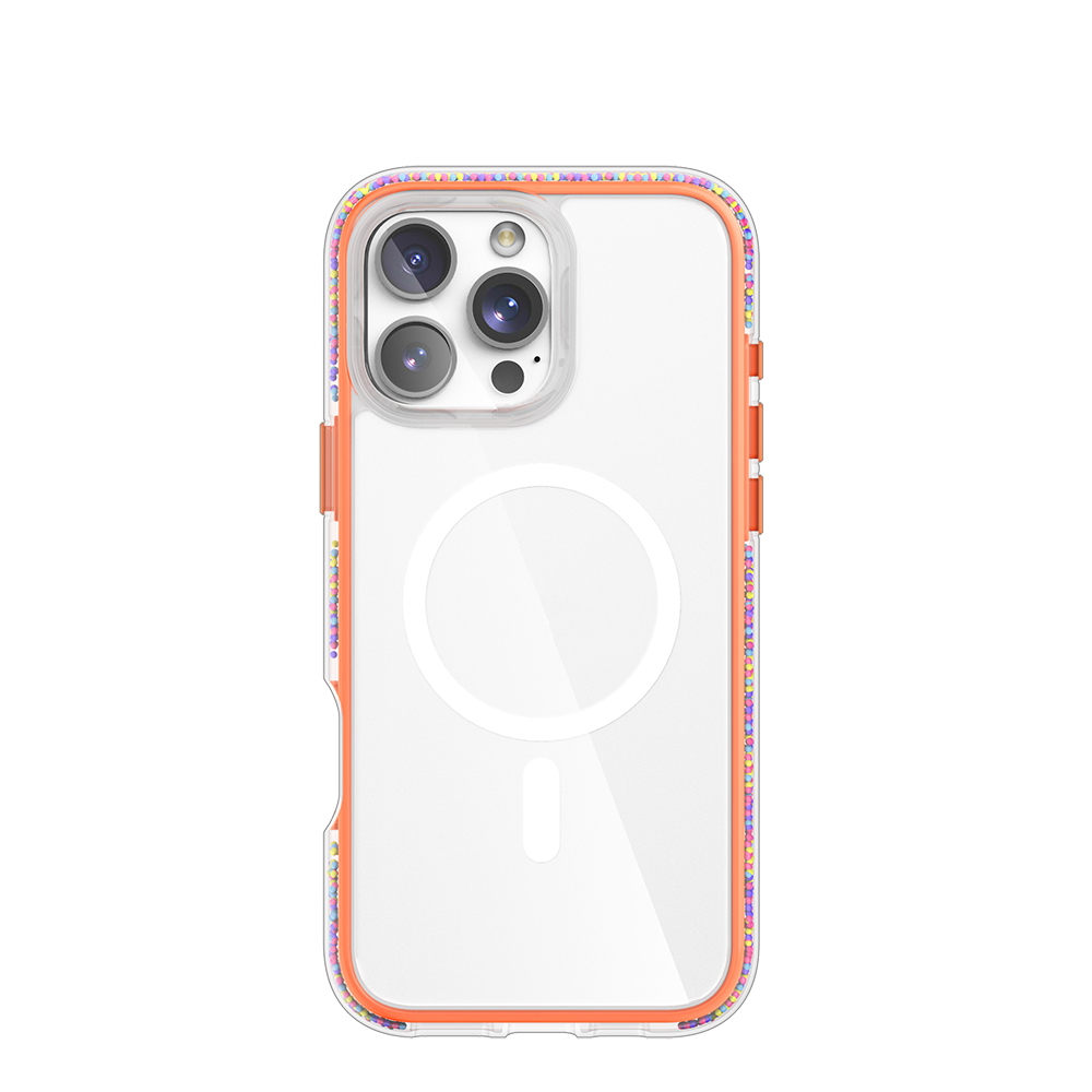 Apple iPhone 16 Pro Max Uyumlu Kılıf M-safe Şarj Özellikli Raptic AirJoy Serisi Boncuk Tasarımlı Şeffaf Kapak